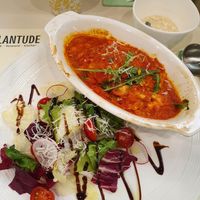 Tofu lasagna, with salad at Plantude 플랜튜드 in Seoul
