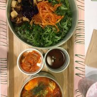 Tofu bowl with tomato soup   at Plantude 플랜튜드 in Seoul