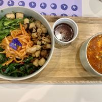 Bibimbap 🌿 with tofu stew!  at Plantude 플랜튜드 in Seoul