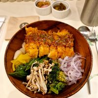 Rice bowl with tofu cutlet and vegetables😋👍 at Plantude 플랜튜드 in Seoul