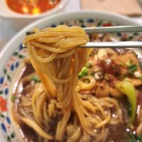 Black Noodles with pine mushrooms - close-up at Plantude 플랜튜드 in Seoul