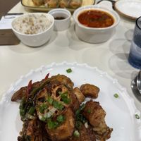 Tofu and fried mushrooms😋  at Plantude 플랜튜드 in Seoul