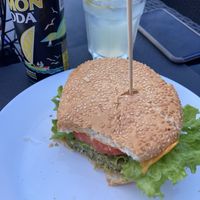 Vegan burger   at Spiaggia Brema Beach Bar in Sirmione