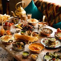 Vegan Food desplay  at Bombay Delight - Wimbledon in South West London