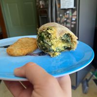 NEW vegan breakfast burrito - mushrooms and poblano peppers   at Honeycomb Cafe in Scarborough