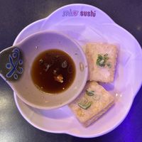 Fried tofu is perfection! It comes with 4 large chunks. I was so hungry and forgot to take a photo!  #Veganuary at Mio Sushi in Camas