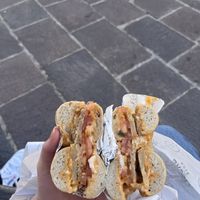 Tasty bagel  at The Bagel Hole in Valletta