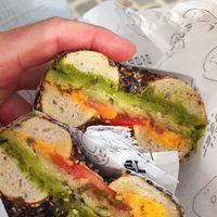 Vegan bagel at The Bagel Hole in Valletta