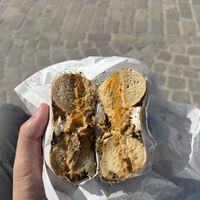 The veggie (made vegan)  at The Bagel Hole in Valletta