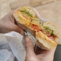 Vegan bagel at The Bagel Hole in Valletta
