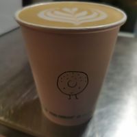 Coffee with oat milk at The Bagel Hole in Valletta