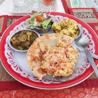 Daily set with Naan bread at Lamai Veggie in Koh Samui