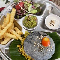 Vegan burger  at Lamai Veggie in Koh Samui
