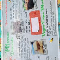 The dessert menu at Lamai Veggie in Koh Samui