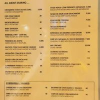 Menu at Coupage 51 in Porto