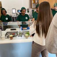 Lots of staff so queue moved pretty quickly at SushiDog - Seven Dials in London