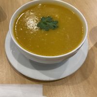 pumpkin and sweet corn soup 🌽🧡 so warming and only $5.50   at Vegify in Knoxfield