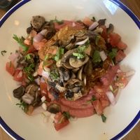 Hashbrowns and hummuss  at La Malcriada in Barcelona