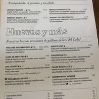 Menu  at La Malcriada in Barcelona