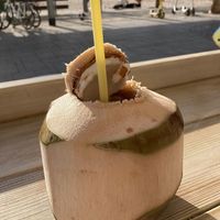 Delicious fresh coconut   at Tamara - Gordon Beach in Tel Aviv