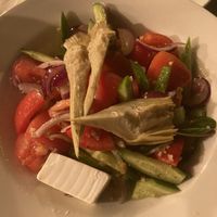 Porto salad with artichoke and vegan mozzarella   at Pizza Porto in Givatayim