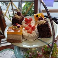 Afternoon tea - cake selection at The Fourteas. in Stratford-upon-avon