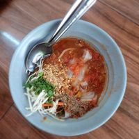 Mixed pork in tomato soup at Pa Yod Shan Vegetarian Cafe in Chiang Mai