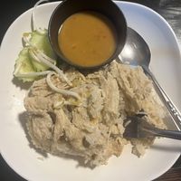 Vegan chicken and rice  at Pa Yod Shan Vegetarian Cafe in Chiang Mai