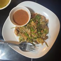 Stir fried suki with mushroom tofu  at Pa Yod Shan Vegetarian Cafe in Chiang Mai