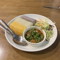 3 types of tofu with sauce  at Pa Yod Shan Vegetarian Cafe in Chiang Mai