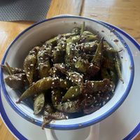 Edamame starter   at Sant Jeroni in El Bruc