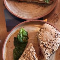 Sandwich espagna and tomate+ mozzarella at ATTA Salon Cafe in Puebla