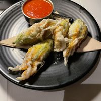 Appetizer zucchini blossoms  at Crossroads Kitchen in Las Vegas