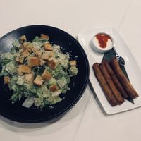 Cesar Salad and Impossible Cigars  at Crossroads Kitchen in Las Vegas