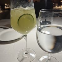 Mocktail (nonalcoholic) Cucumber Fizz. Cucumber and citrus notes. Perfectly balanced.  at Crossroads Kitchen in Las Vegas
