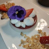 Vanilla panna cotta homemade granola at Crossroads Kitchen in Las Vegas
