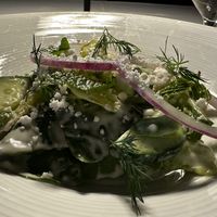 Cucumber and feta salad.   at Crossroads Kitchen in Las Vegas