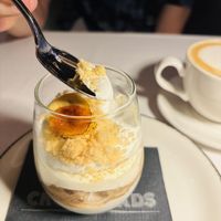 Banana Pudding and an Oat Milk Frappuccino   at Crossroads Kitchen in Las Vegas