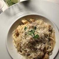 Linguine with “scallops” - Devine!  at Crossroads Kitchen in Las Vegas