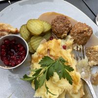 Vegeball plate with mashed potatoes   at  Verte in Stockholm