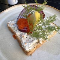 Shrimp Toast- Scandinavian classic veganized  at  Verte in Stockholm