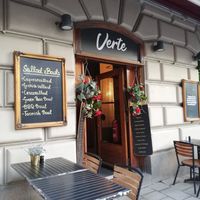 Outside (entrance and terrace) at  Verte in Stockholm