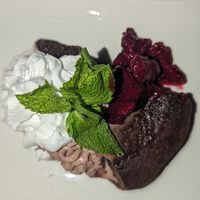 Chocolate cake at  Verte in Stockholm