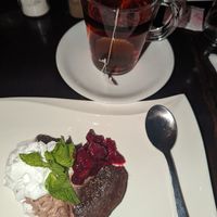 Chocolate cake and tea at  Verte in Stockholm