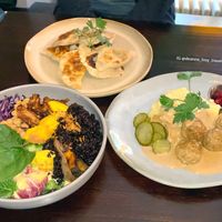 BBQ Bowl, Vegan Dumplings and Swedish Vegan Meatballs! at  Verte in Stockholm
