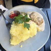 Swedish meatballs w mashed potatoes (GF). SO GOOD   at  Verte in Stockholm