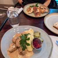 Meatballs, dumplings and shrimp toast at  Verte in Stockholm