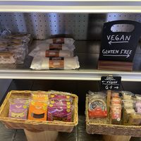 Clearly labelled vegan section   at Antlers Cafe in Kingussie