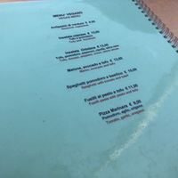 Vegan menu at Fauno Bar in Sorrento