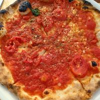 Pizza Marinara at Fauno Bar in Sorrento